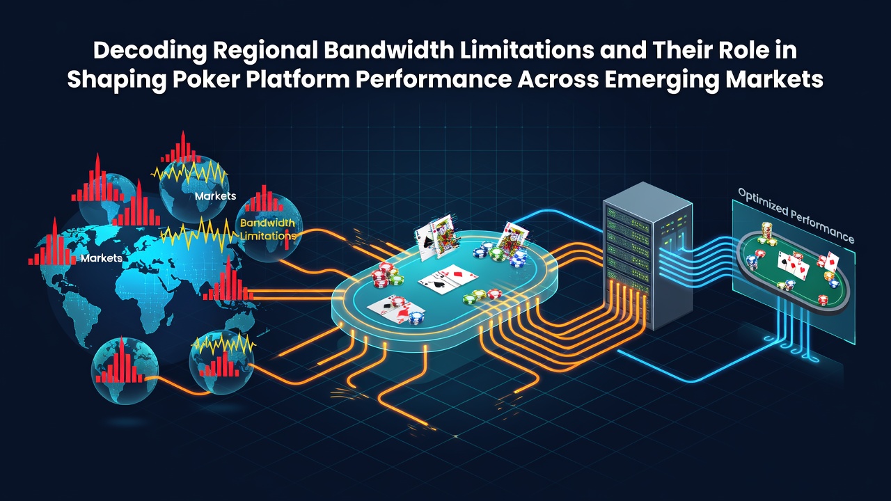 Poker platform interface displaying connection stability indicators across various emerging market regions