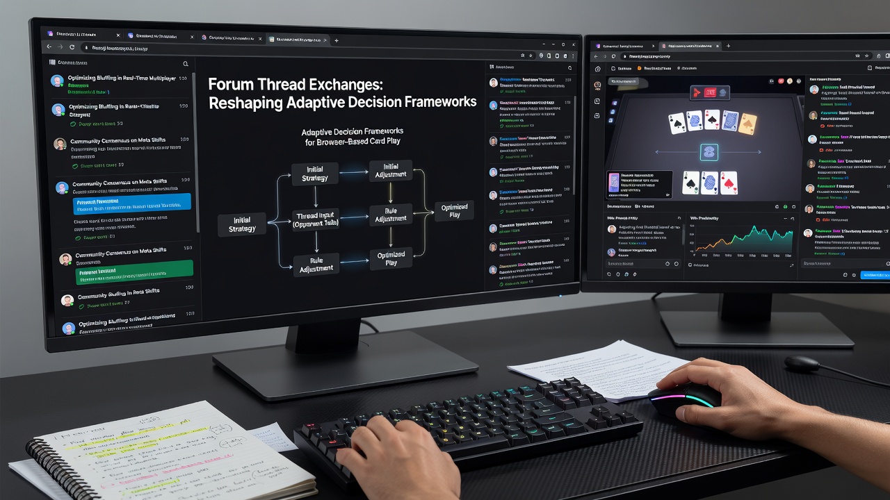 Late-night browser poker session with multiple forum tabs open, illustrating real-time decision adjustments by dedicated players