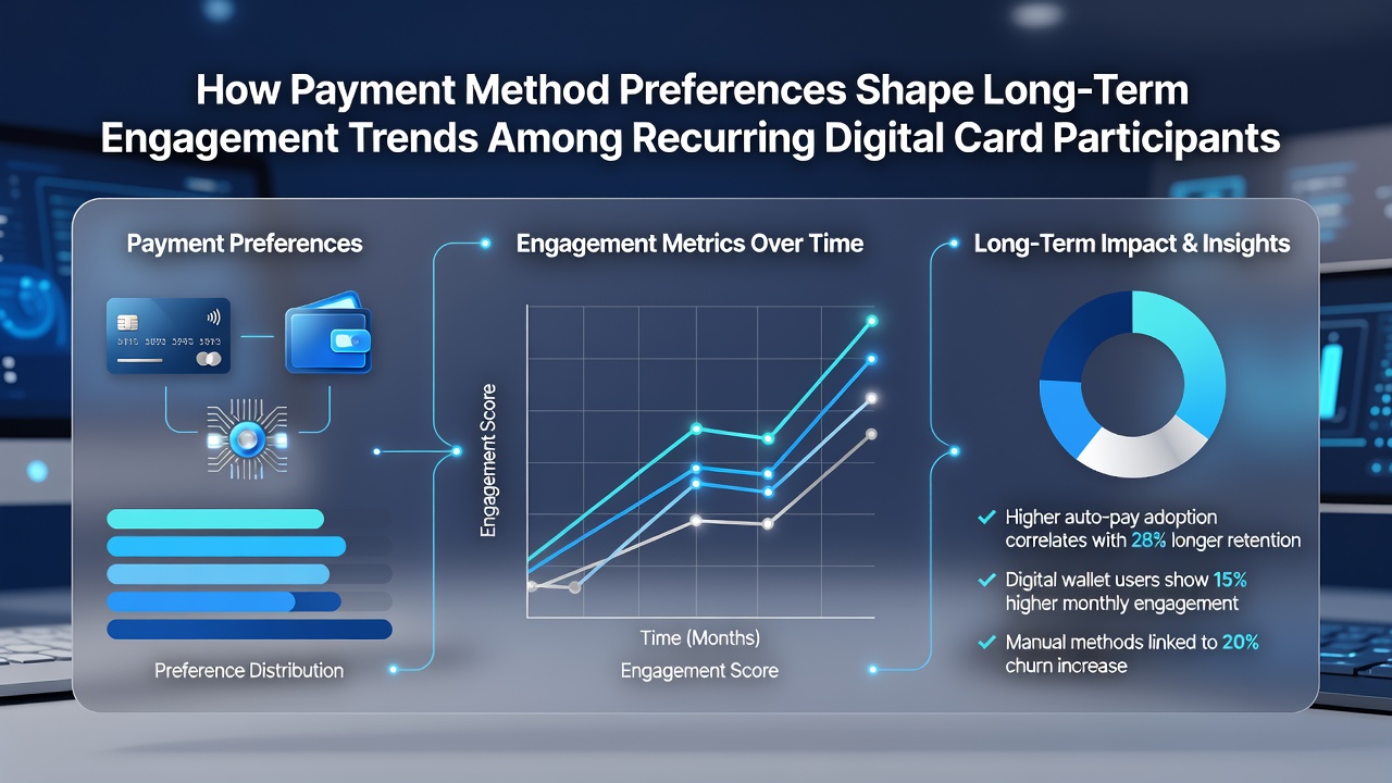 Analytics dashboard displaying engagement trends segmented by payment method preferences over time