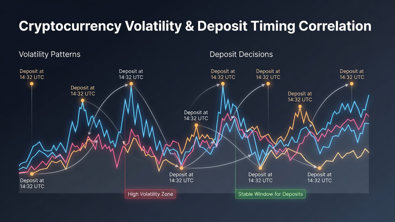 Graph illustrating deposit timing correlations with Bitcoin volatility across different global regions in 2026