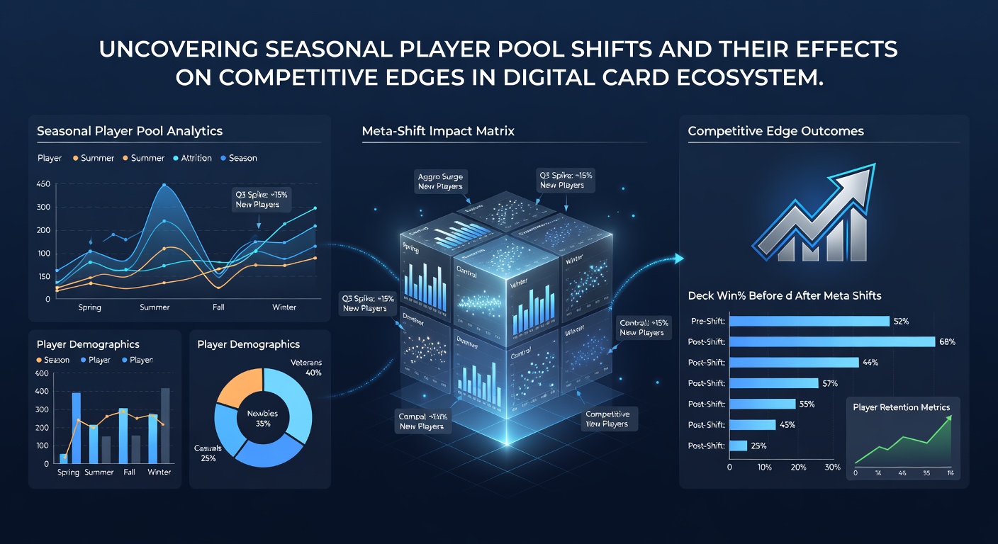 Analytics dashboard displaying player pool demographics and seasonal performance variations